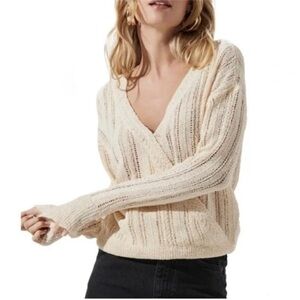ASTR the label Pointelle Wrap Style Sweater Size L